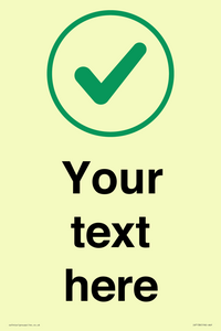 Custom plain background, green tick in circle sign